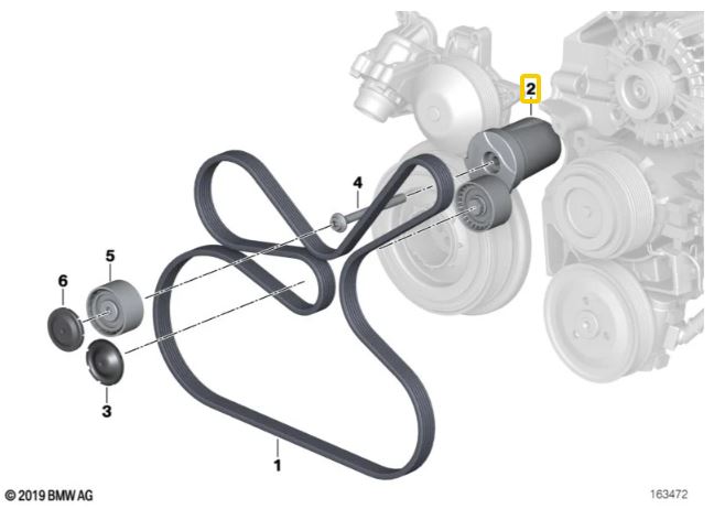 BMW Drive Belt Tensioner Assembly for N57 - INA 11287800333
