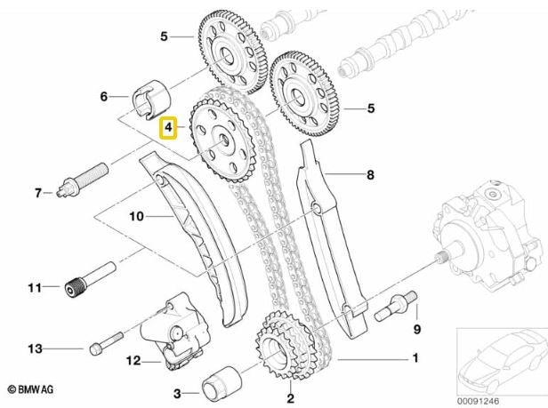 Genuine BMW Engine Timing Camshaft Sprocket for M57N - BMW 11317787278