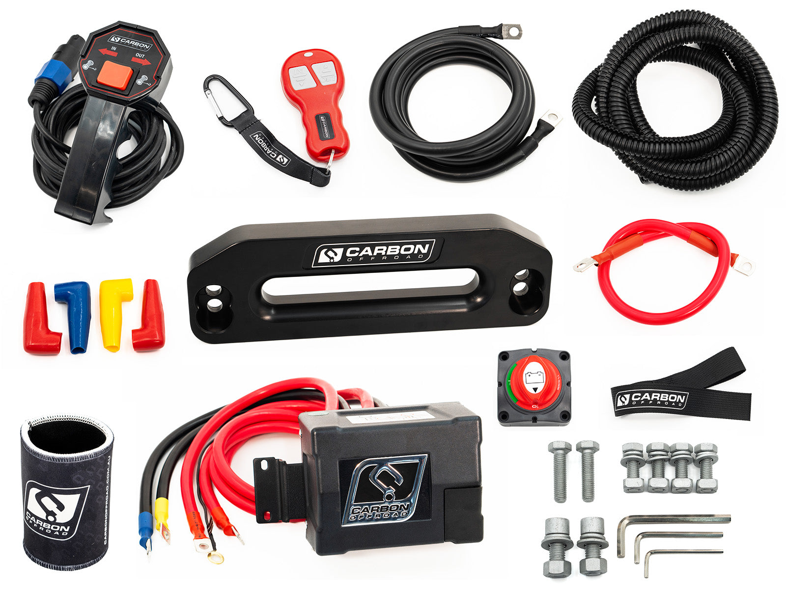 Carbon 12K - 12000lb Winch V3 with MegaPro Hook | Carbon Offroad