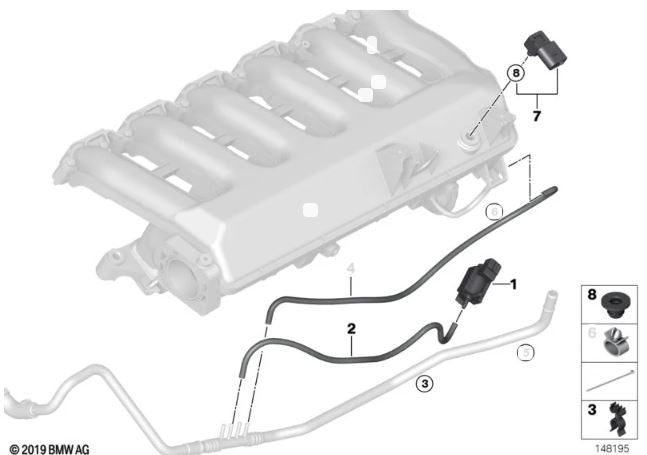 Genuine BMW MAP Manifold Absolute Pressure Sensor for M57N & M57N2 - BMW 13627792260