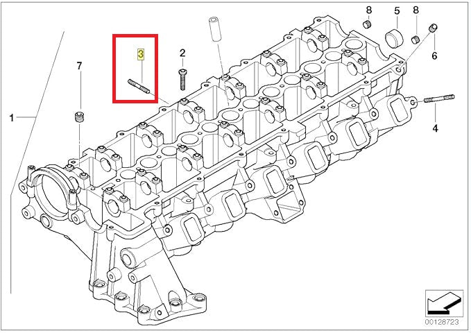 Genuine BMW Cylinder Head Stud Bolt / Exhaust Stud for M57N & M57N2 - BMW 11127791553 | BMW