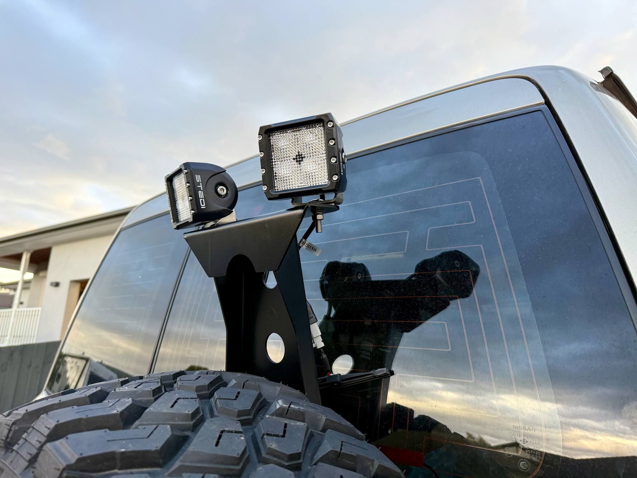 Racebred 4wd Rear Light Bar / Work Light Pole for Nissan Patrol GQ / GU | Racebred 4wd