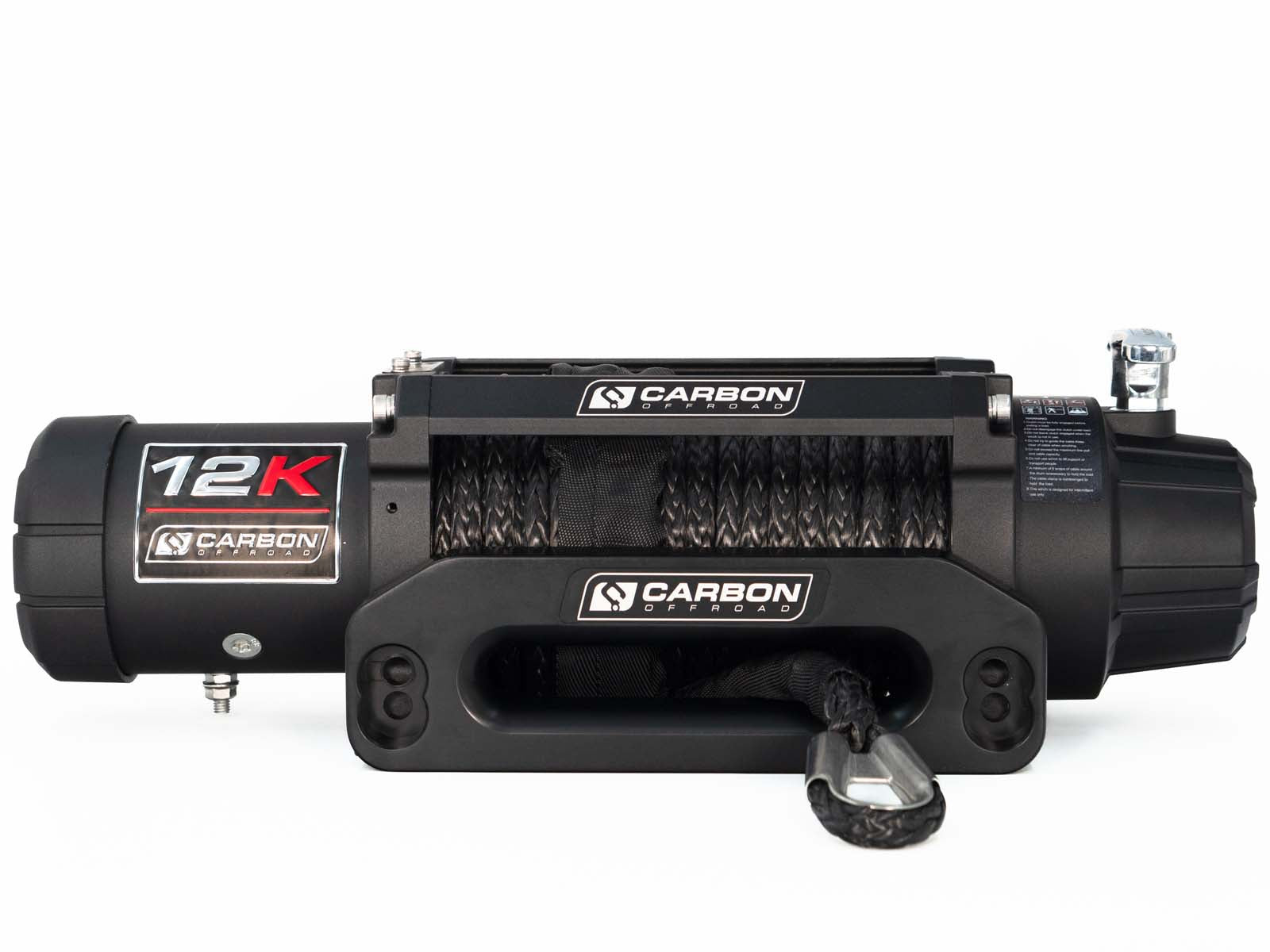 Carbon 12K - 12000lb Winch V3 with MegaPro Hook | Carbon Offroad