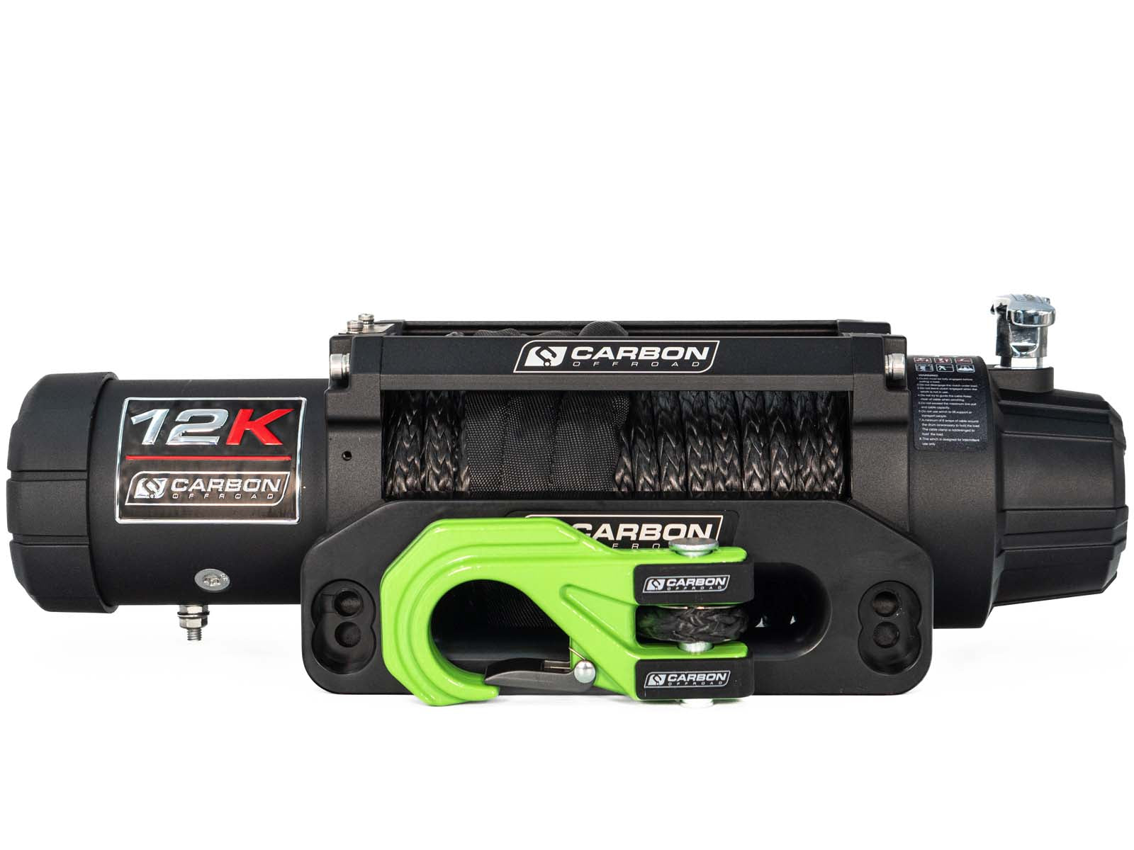 Carbon 12K - 12000lb Winch V3 with MegaPro Hook | Carbon Offroad