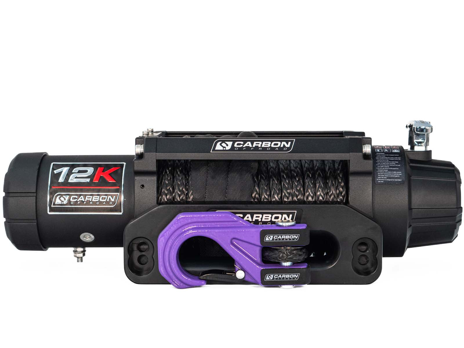Carbon 12K - 12000lb Winch V3 with MegaPro Hook | Carbon Offroad