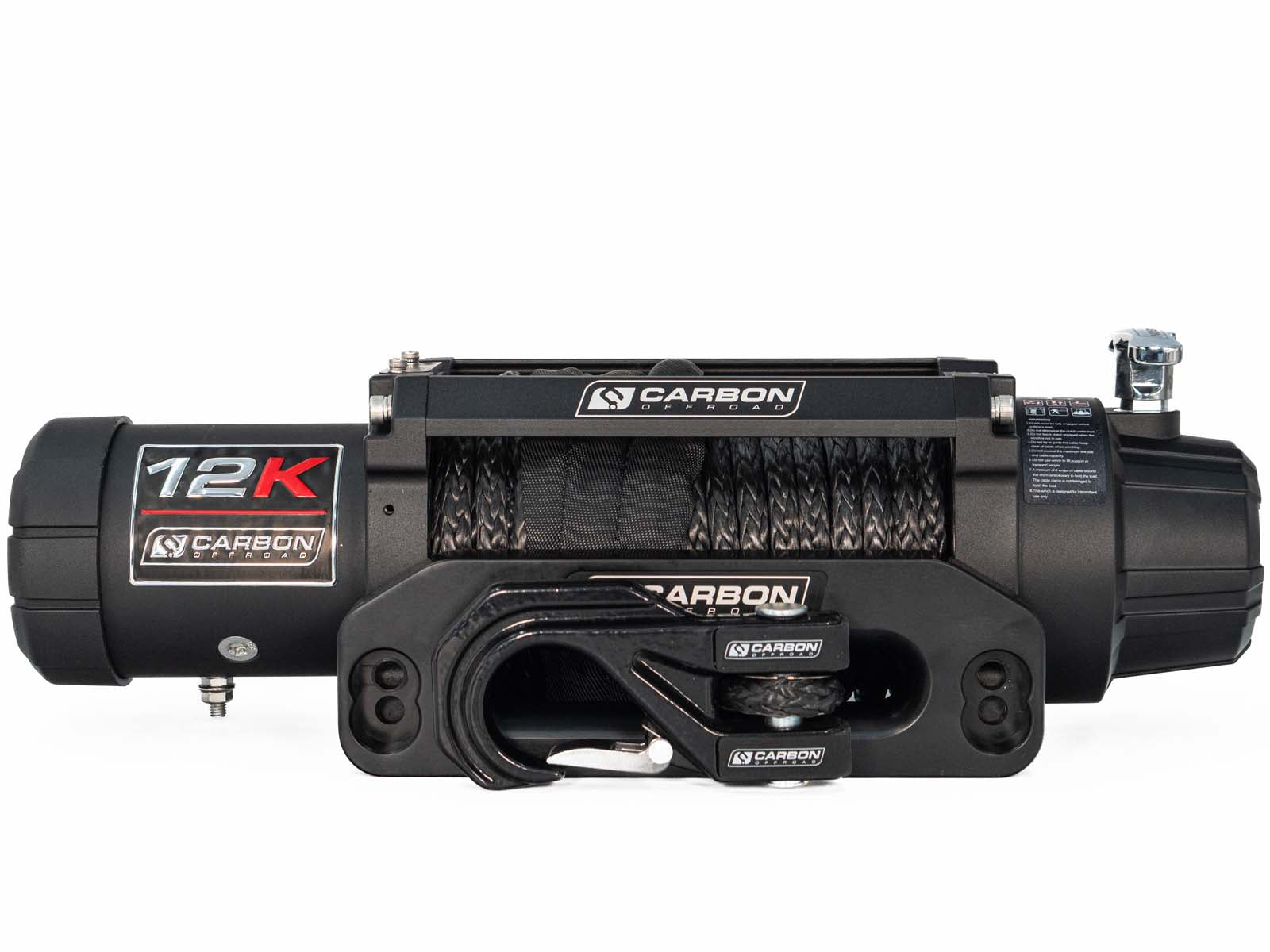 Carbon 12K - 12000lb Winch V3 with MegaPro Hook | Carbon Offroad