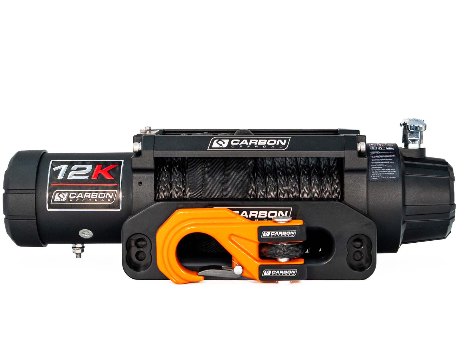 Carbon 12K - 12000lb Winch V3 with MegaPro Hook | Carbon Offroad