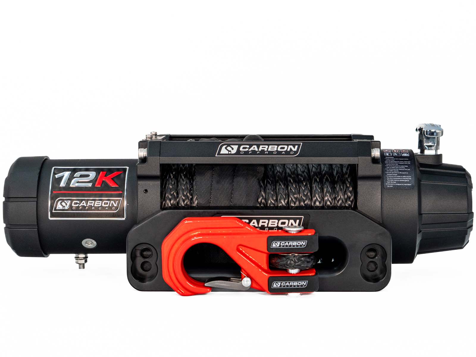 Carbon 12K - 12000lb Winch V3 with MegaPro Hook | Carbon Offroad
