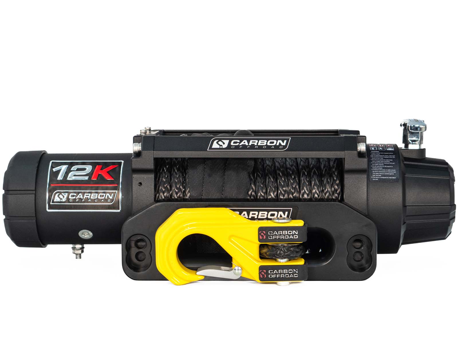 Carbon 12K - 12000lb Winch V3 with MegaPro Hook | Carbon Offroad