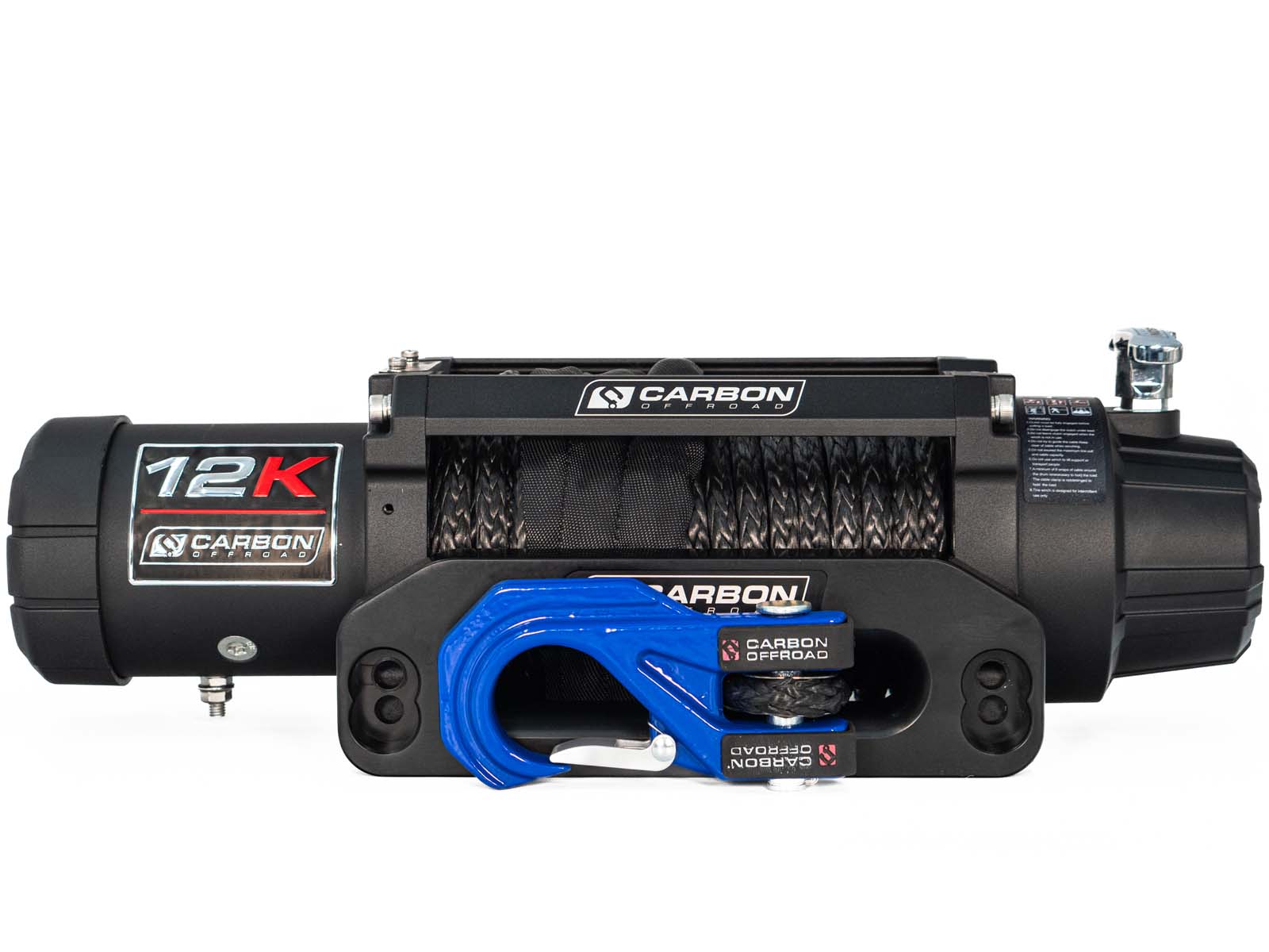 Carbon 12K - 12000lb Winch V3 with MegaPro Hook | Carbon Offroad