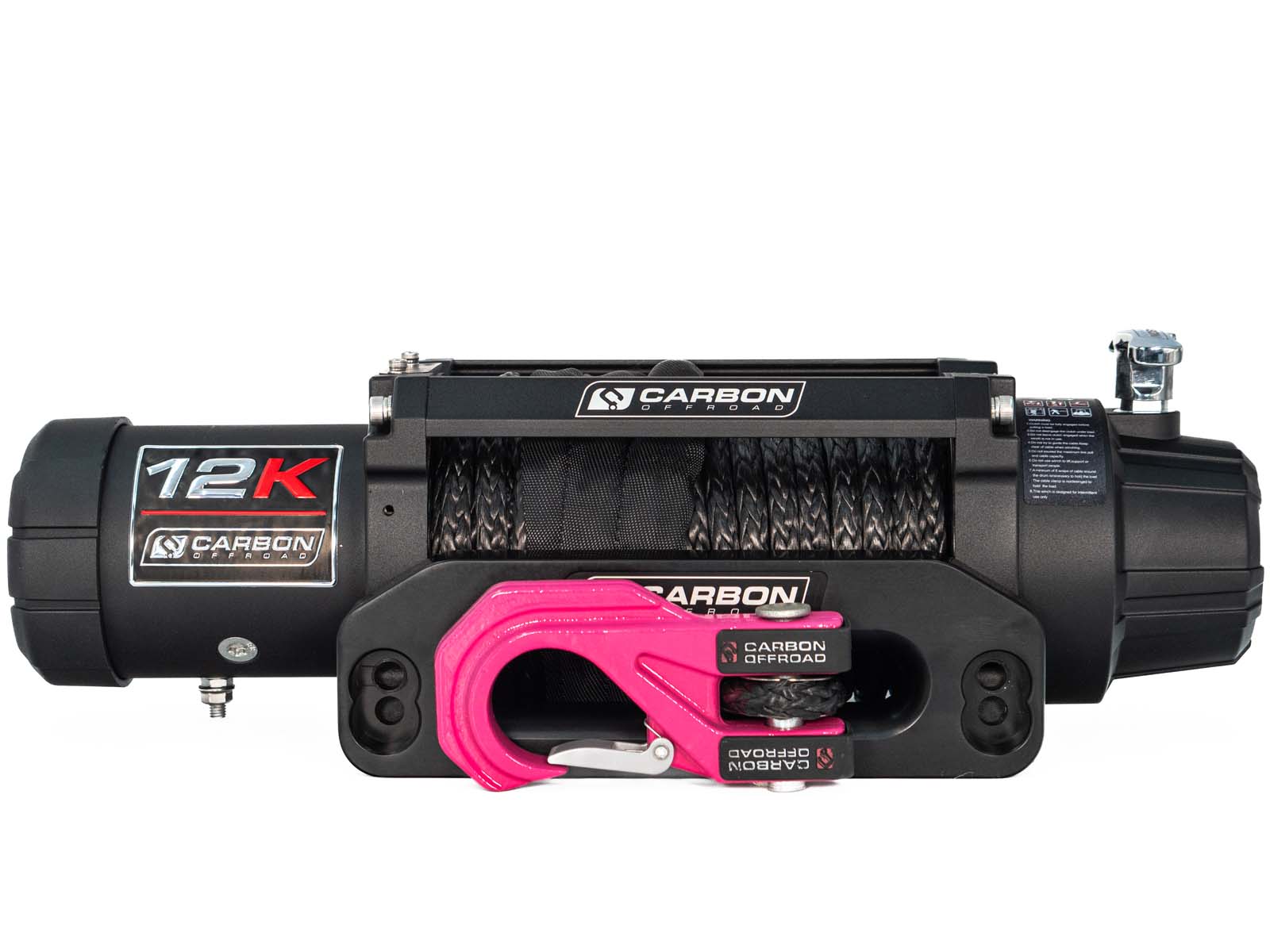 Carbon 12K - 12000lb Winch V3 with MegaPro Hook | Carbon Offroad