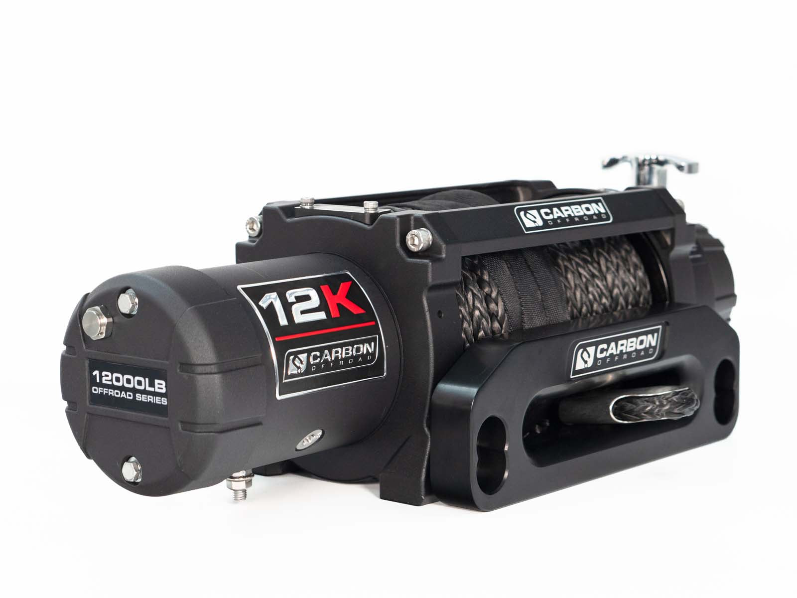 Carbon 12K - 12000lb Winch V3 with MegaPro Hook | Carbon Offroad