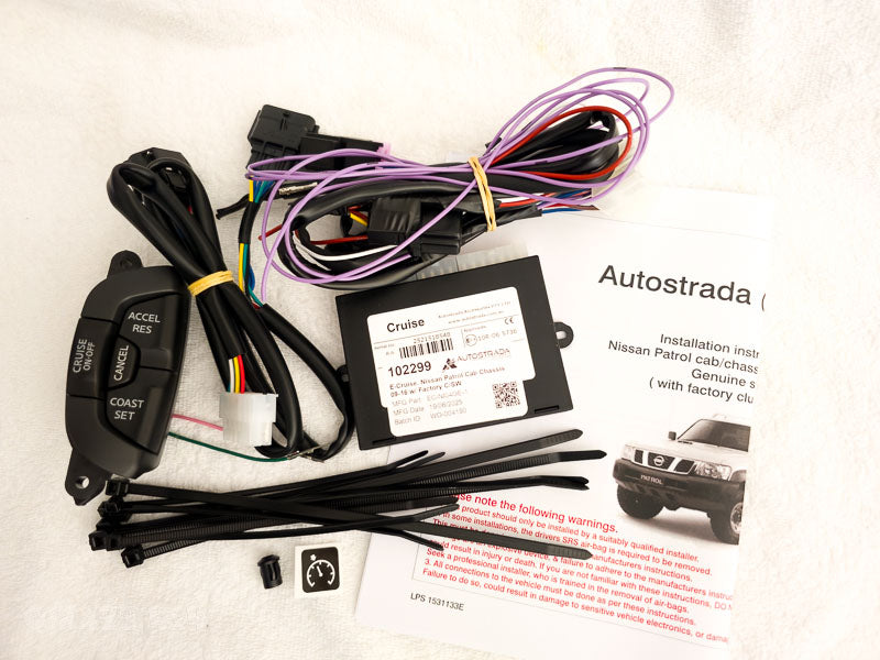 Autostrada E-Cruise Cruise Control Kit for Nissan Patrol GU Y61 ZD30 3.0L CRDi With Factory Clutch Switch (2009-2016) OEM Steering Wheel Switch