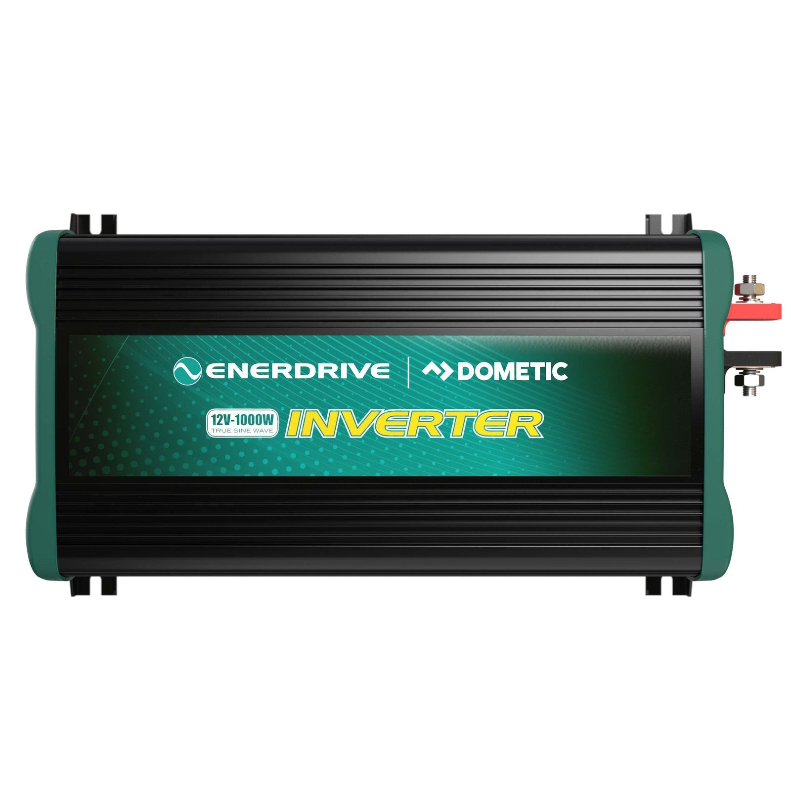 Enerdrive ePOWER 1000W True Sine Wave Inverter EN1110S - top view with mounting brackets and battery terminals