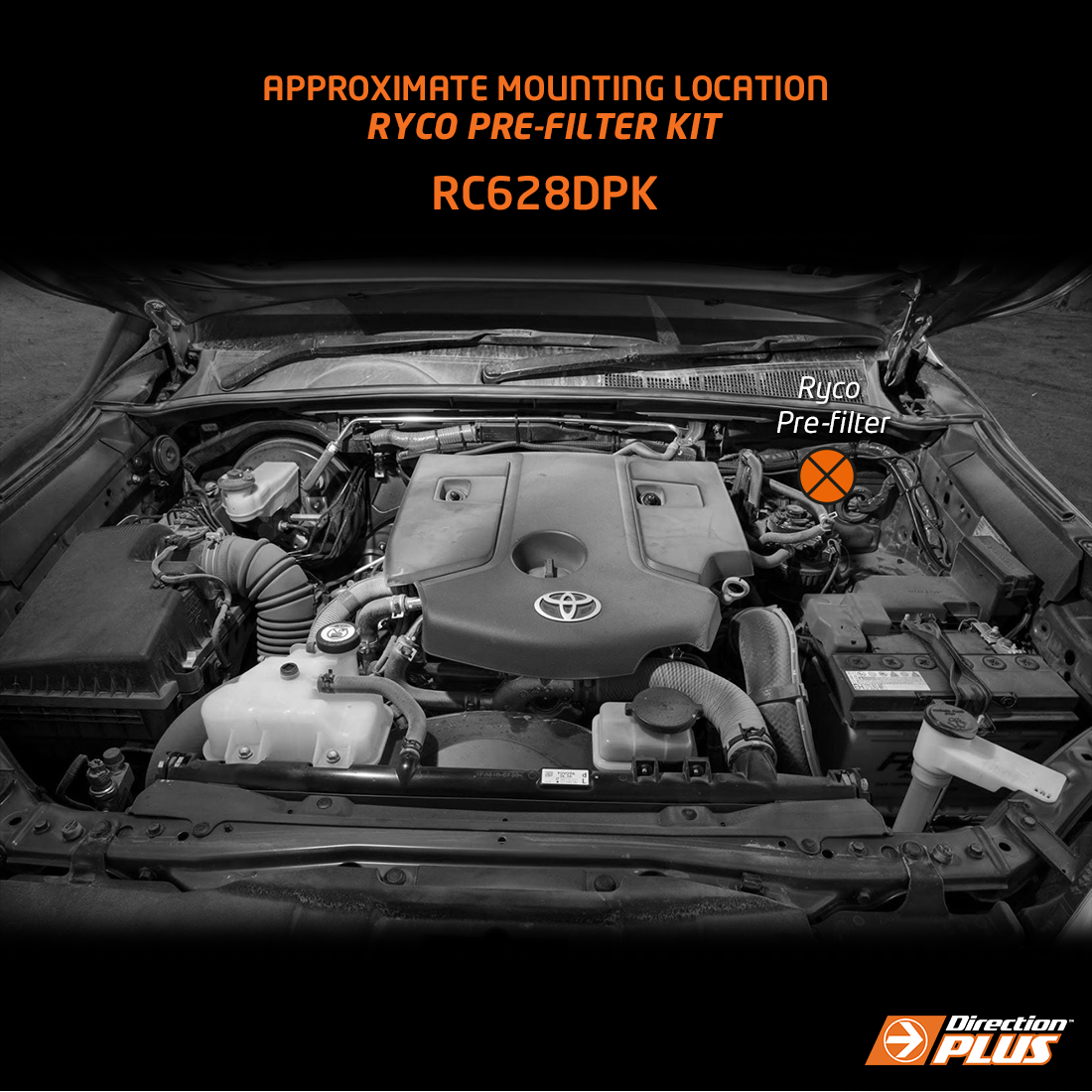 Direction Plus™ Ryco Pre-Filter Kit for Toyota Hilux N80 / Fortuner - RC628DPK