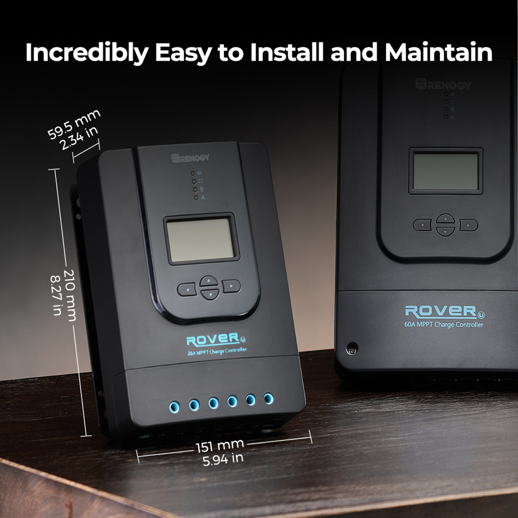 Renogy Rover Li 20 Amp MPPT Solar Charge Controller with Bluetooth Module | Renogy