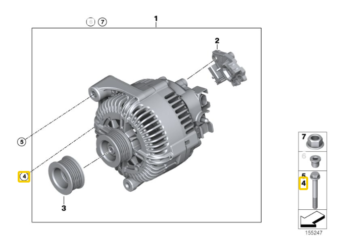 Genuine BMW Alternator Bolt for M57N2 - BMW 12318574809 | BMW