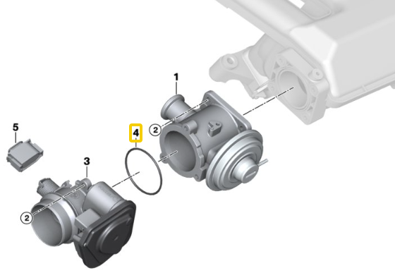 BMW Fuel Injection Throttle Body O-Ring for M57N & M57N2 - Eling 13547792098 | ELRING