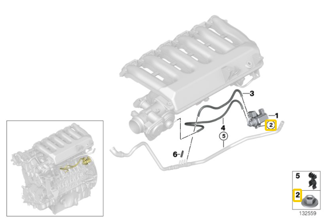 Genuine BMW Hex Nut (Bm6-8-Zns3) for M57N2 - BMW 07129904870 | BMW