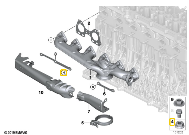 Genuine BMW Exhaust Manifold Flange Nut (M8) for M57N2 - BMW 11627789015 | BMW