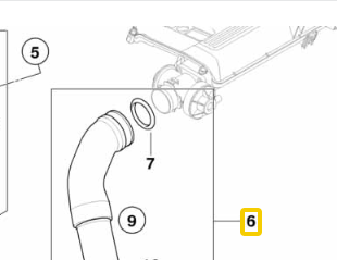 BMW Charged Air Inlet Intake Pipe for 5 Series E60 & E61 M57N & M57N2 - Thermotec 11617799401