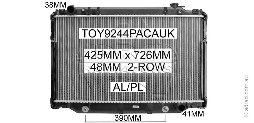 Adrad Alloy / Plastic Radiator for Toyota Landcruiser 80 Series Auto Diesel 90-98 HDJ80, HDJ81, HDJ82 | Adrad