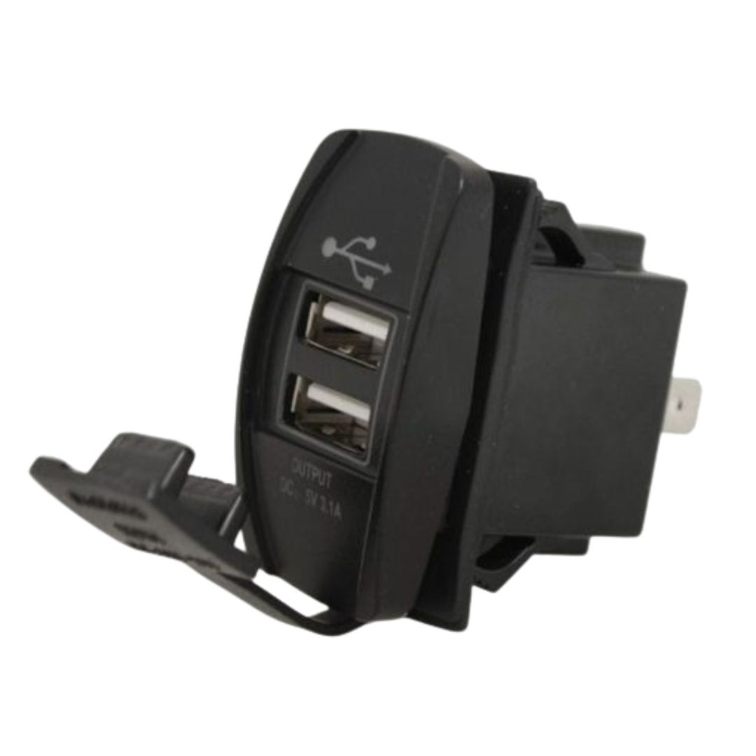 Low Voltage Dual Port USB Socket - Rocker switch size | Low Voltage