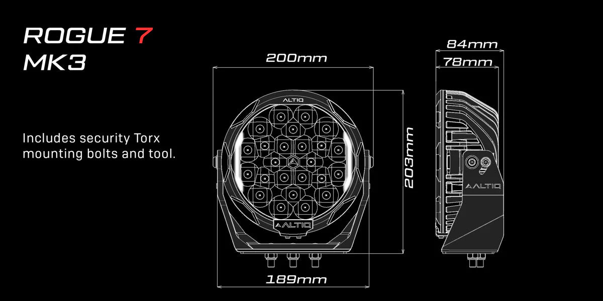 ALTIQ™ Rouge 7" MK3 - LED Driving Lights - Pair - Cosmic Black | ALTIQ