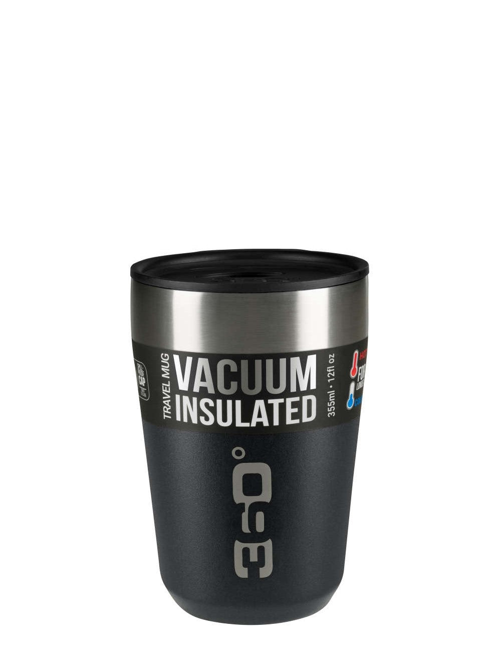 360 Degrees Vacuum Insulated Stainless Travel Mug - Regular Size - Black | 360 Degrees