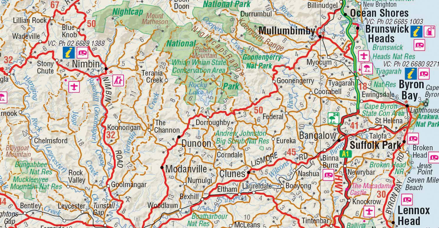 Hema South East Queensland Map Bundaberg to Byron Bay | Hema