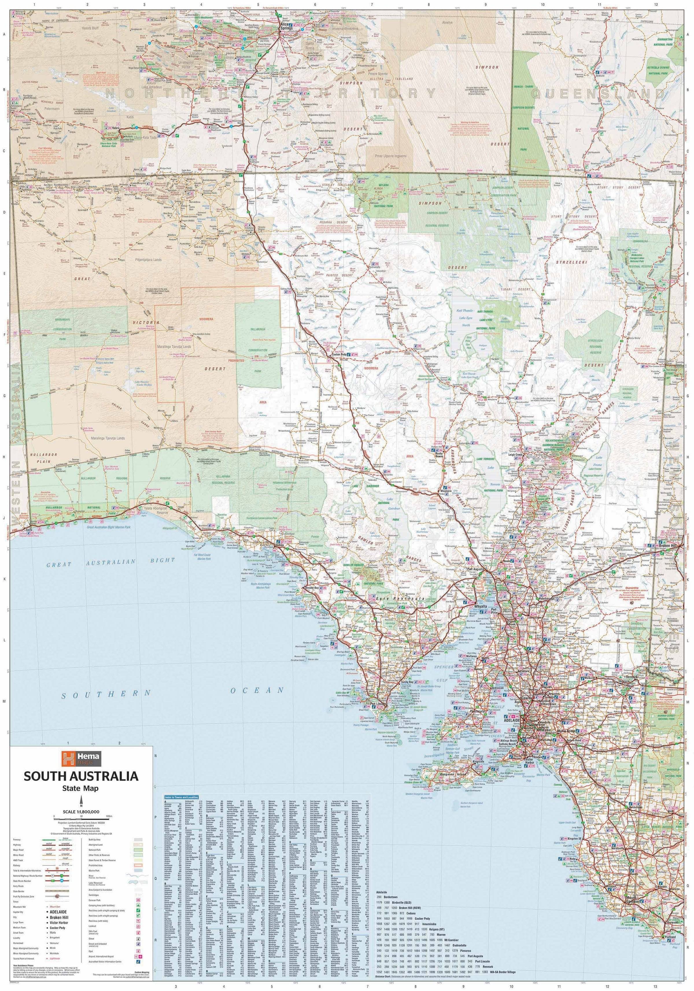 Hema South Australia State Map | Hema