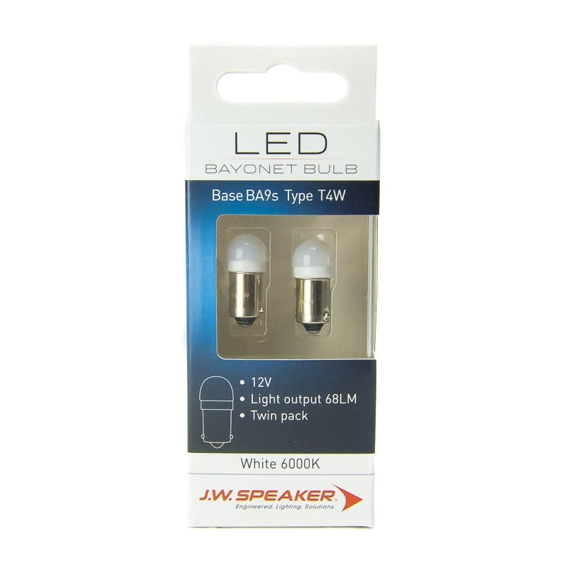 JW Speaker LED T4W BA9S 6000K White Bulb | J.W. Speaker