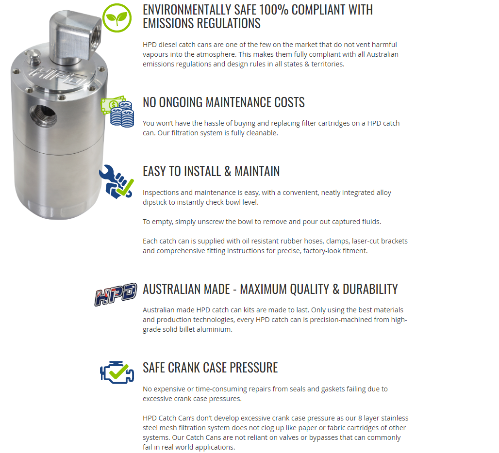 HPD Oil Catch Can for Nissan Patrol GU TD42 | High Performance Diesel