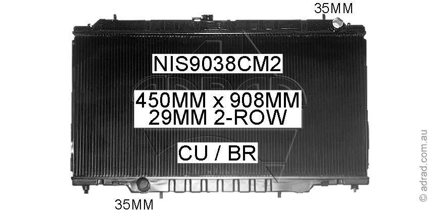 Adrad OEM Radiator for Nissan Patrol GU Y61 TD42 Dsl Man '97-9/01 Brass / Copper | Adrad