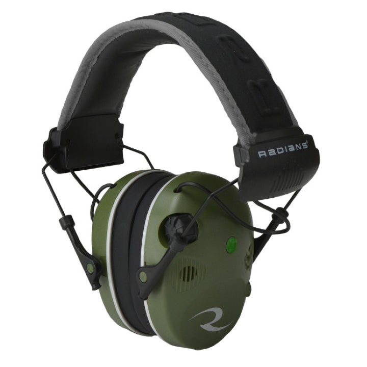 Radians R3400 Quad Mic Stereo Jack Earmuffs - Green / Black | Radians