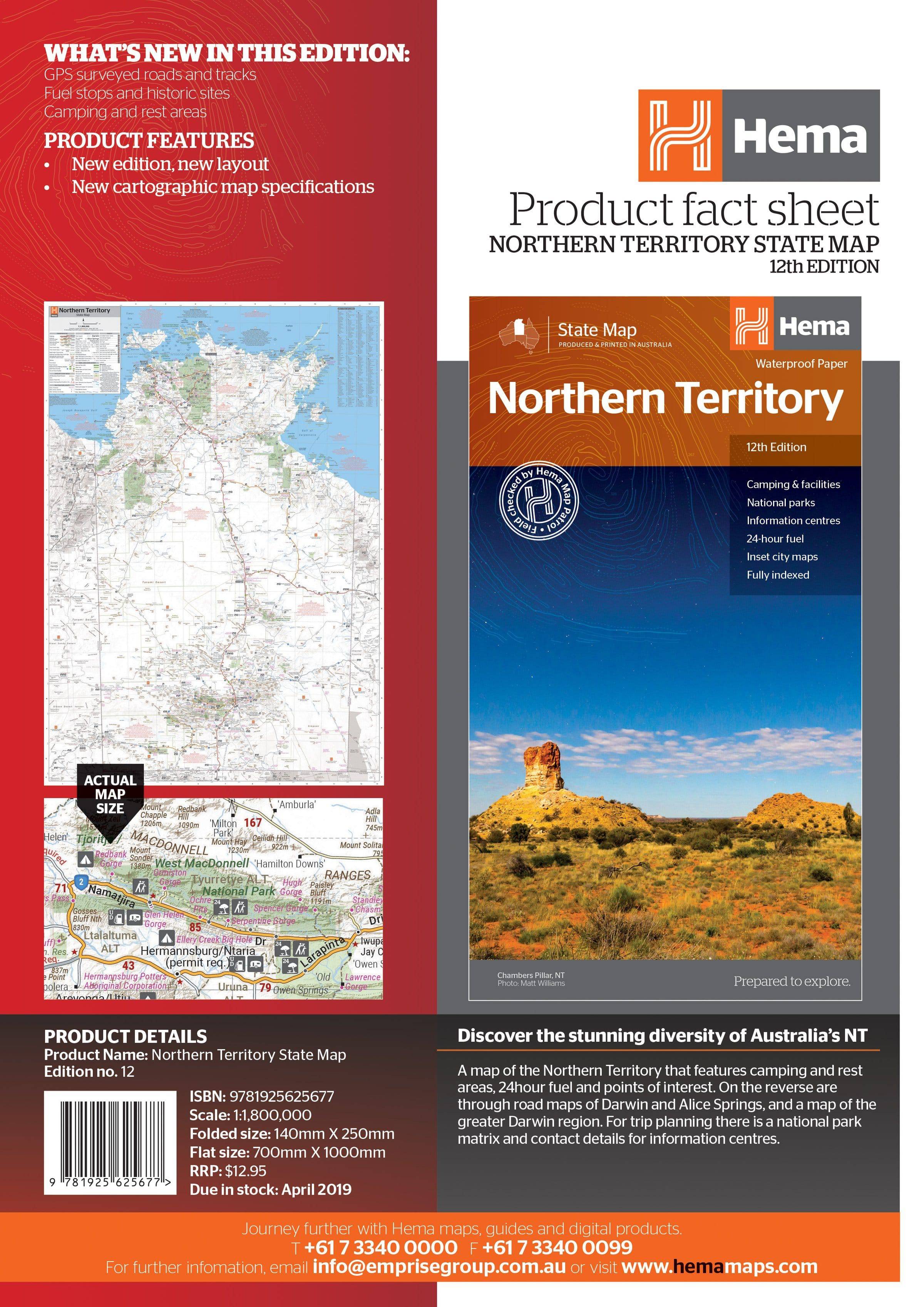 Hema Northern Territory State Map | Hema
