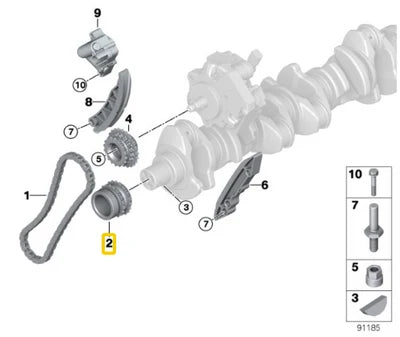 Febi Bilstein Crankshaft Timing Gear Sprocket for for M57N & M57N2 - Febi 11217809751 | Febi Bilstein