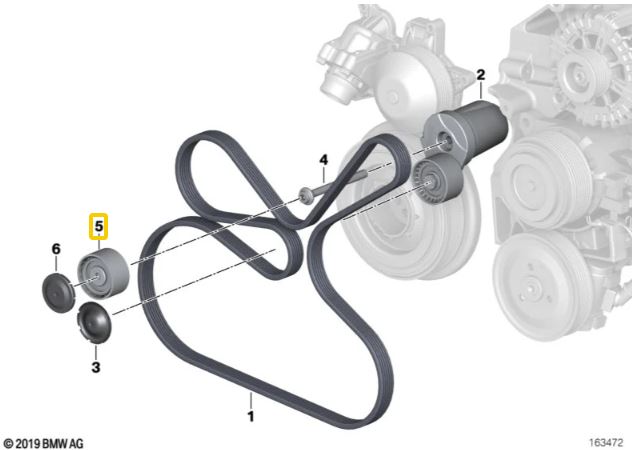 BMW Drive Belt Deflection Guide Pulley for N57 - INA 11287800562
