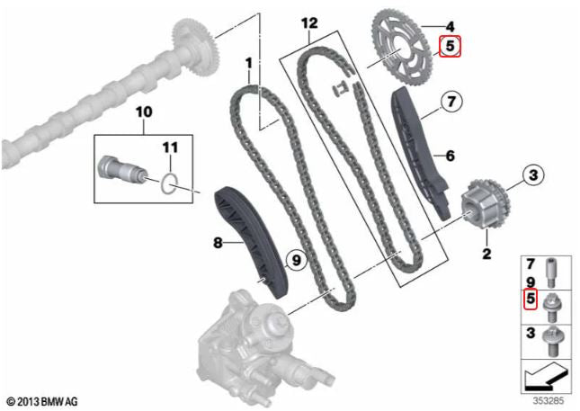Genuine BMW ASA-Bolt for Timing Gear for N57 - BMW 11317797516