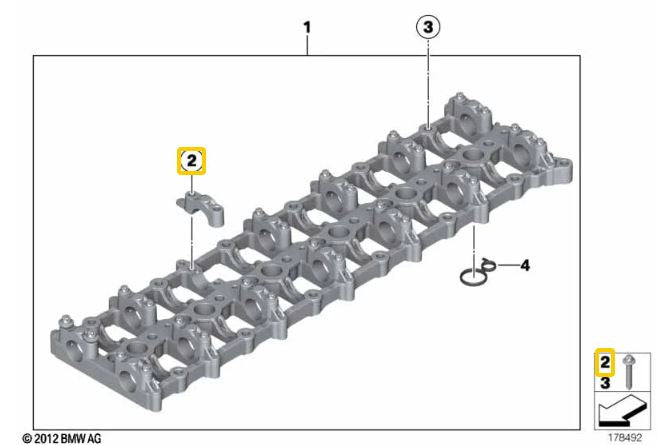 Genuine BMW Camshaft Cap Bolt for N57 - ASA-BOLT M6X31 - BMW 11317828804