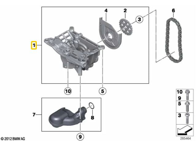 BMW Oil Pump for X5 E70 & F15 N57 50D Triple Turbo - Pierburg 11418507325