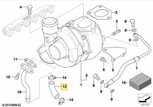 Genuine BMW Oil Return Hose for M57N - BMW 11422247921