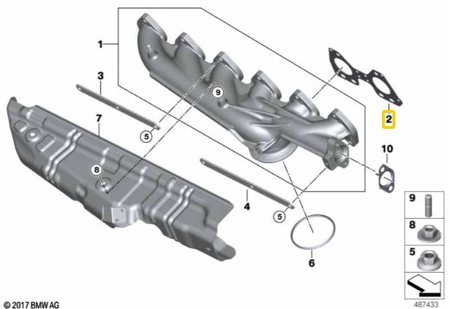 BMW Exhaust Manifold Gasket for N57 - Elring 11628509783