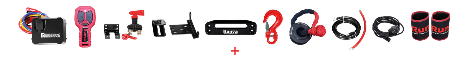 Runva 11XP PREMIUM RED 12V with Synthetic Rope (INCLUDES HANDHELD)