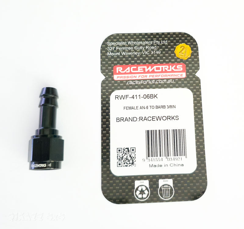Raceworks AN-6 Female Swivel to 3/8" Barb