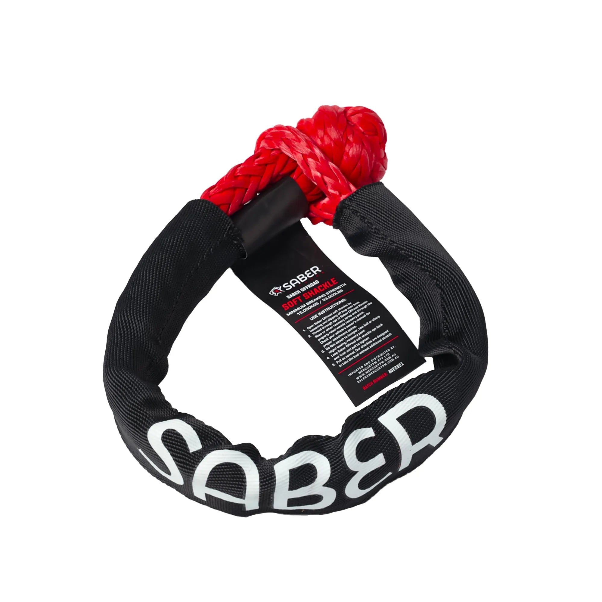 Saber Offroad 15,000kg Soft Shackle with Protective Sheath