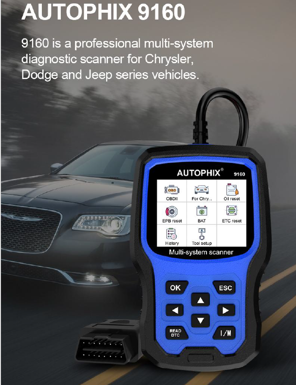 Autophix 9160 Jeep / Dodge / Ram / Chrysler OBDII Professional Diagnostic Tool