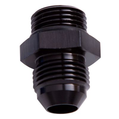 Aeroflow ORB to AN Straight Male Flare Adapter -10 ORB to -8AN, Black Finish | Aeroflow