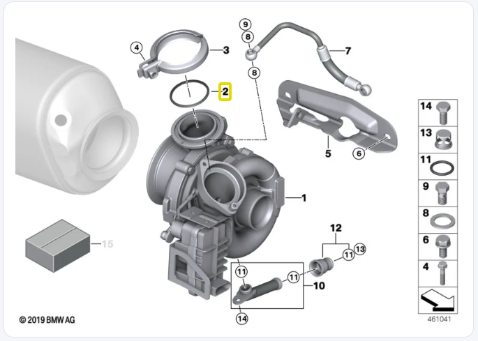 BMW Turbo to Manifold Seal Ring for M57N2 - FA1 11657796787