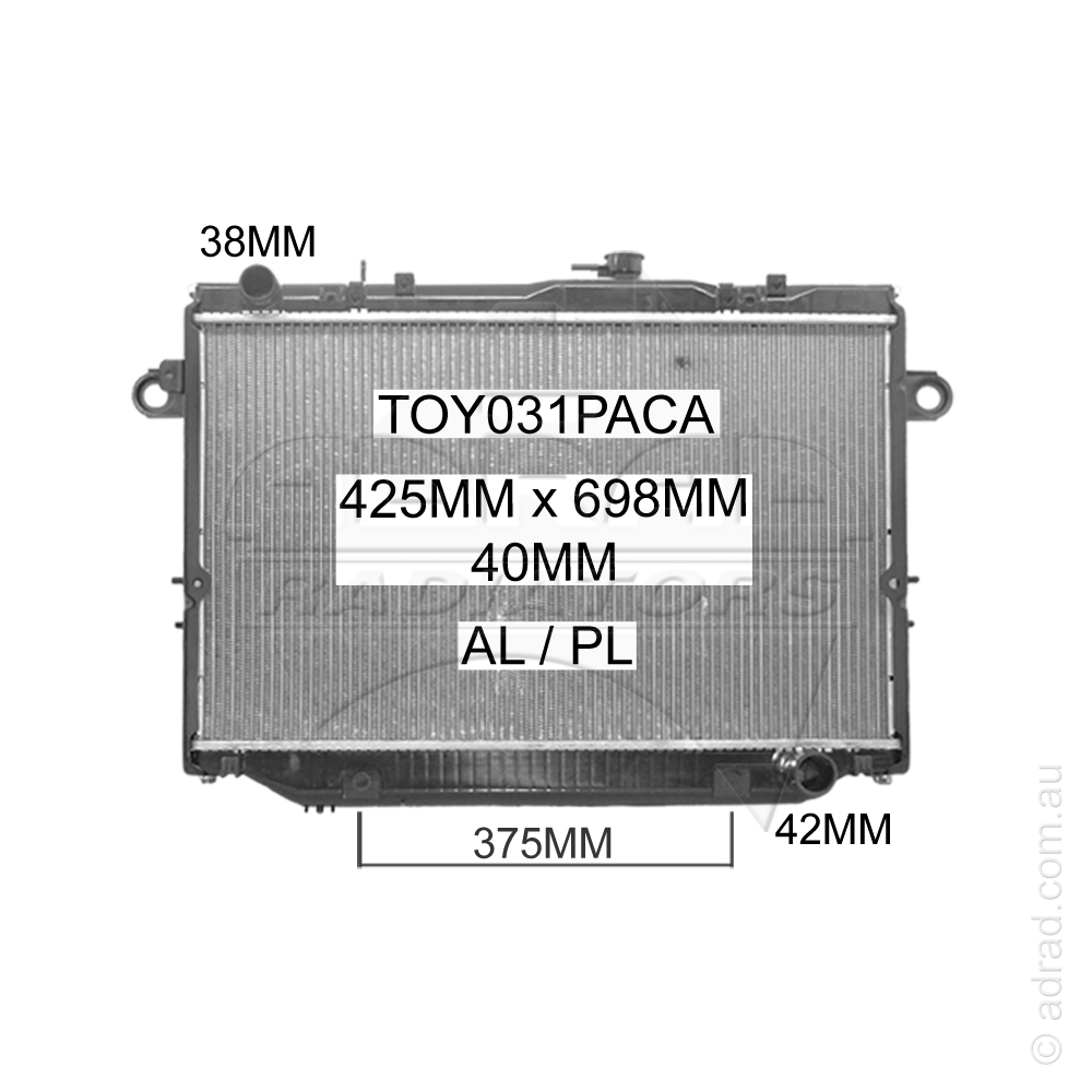 Adrad Alloy / Plastic Radiator for Toyota Landcruiser 105 Series Auto Petrol 98-02 FZJ105